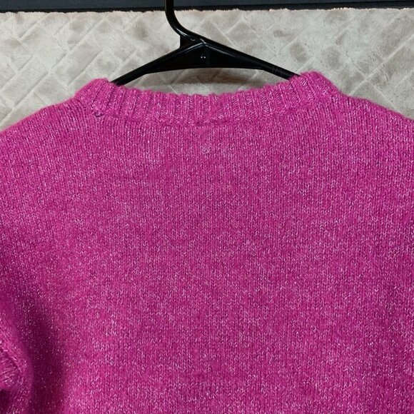 Old Navy Girls 6 Sweater Pink Glitter Sparkle Crew Neck Polyester Blend - Picture 11 of 13
